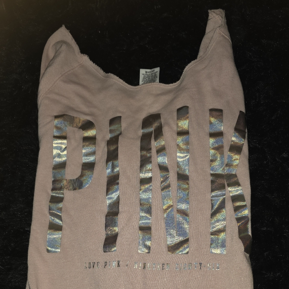 Pink Brand Off The Shoulder Sweatshirt Size Large